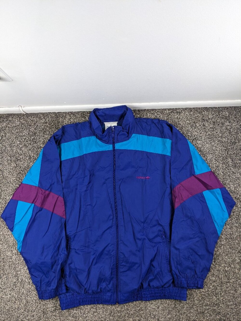 Vintage 90s Adidas Originals Jacket Colorblock Windbreaker Trefoil Mens Large